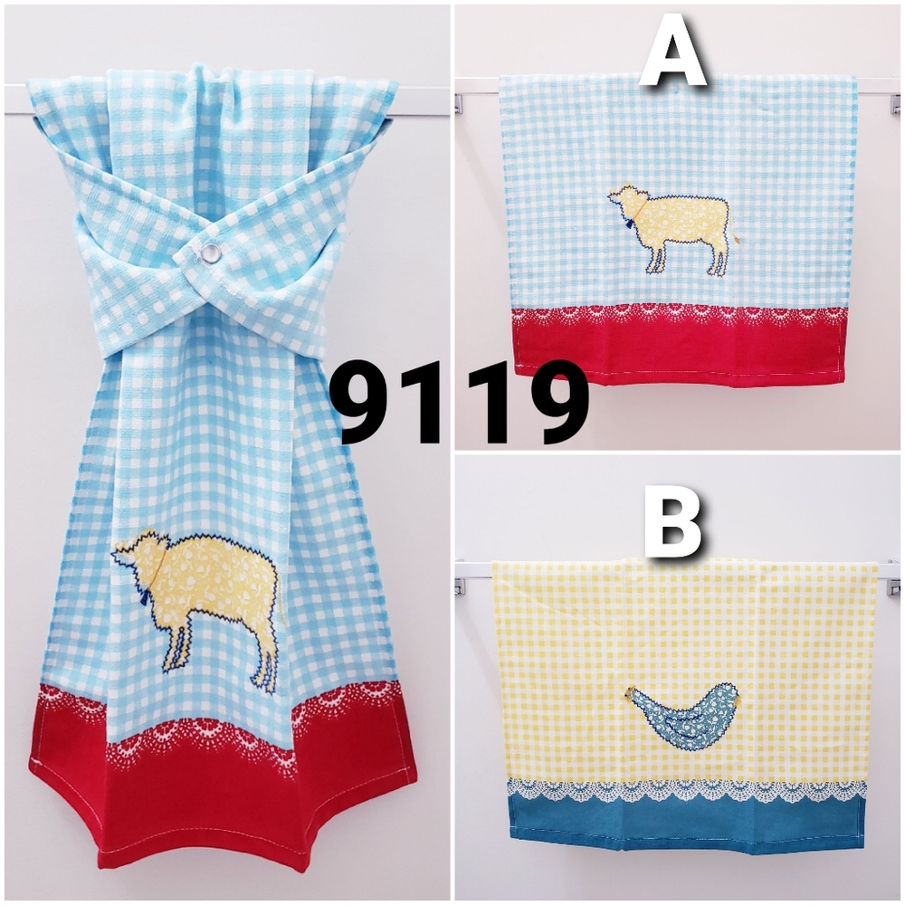 💟🤍#9119 New! Pioneer Woman Animal collection Hang'N'Snap Hand Towel